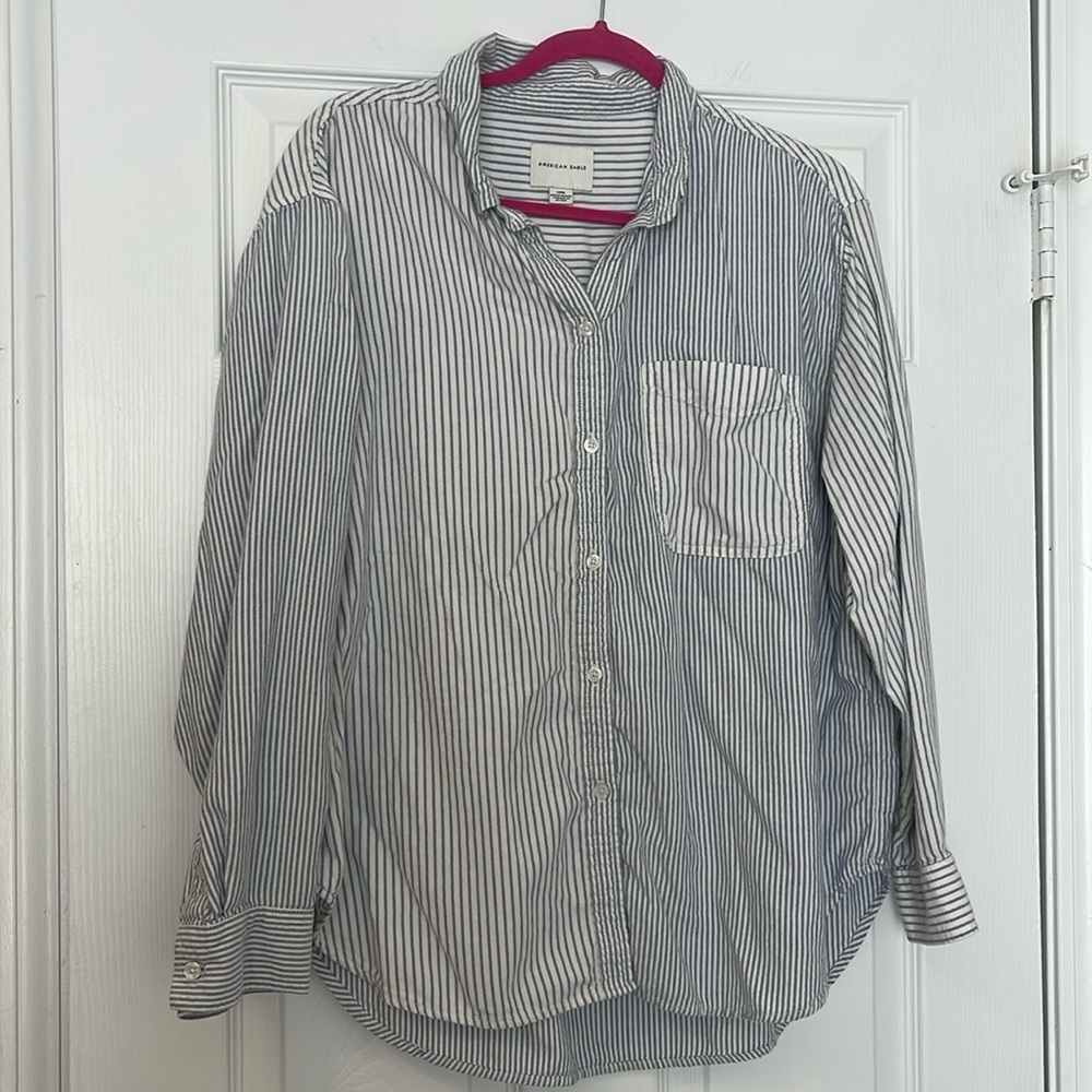 American Eagle stripe oversized button down top